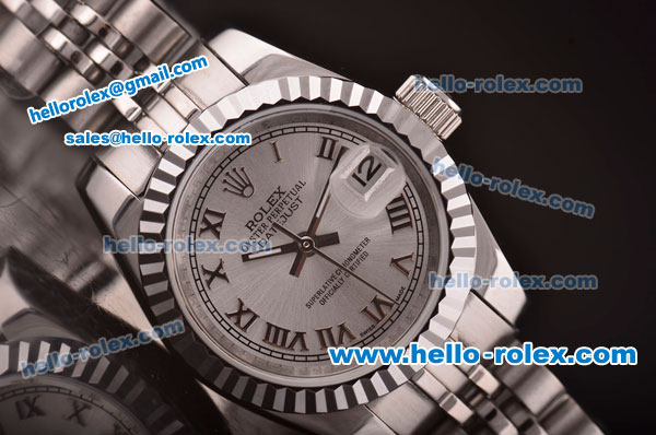 Rolex Lady Datejust Automatic Movement Steel Case/Strap with Silver Dial and Roman Markers - Click Image to Close